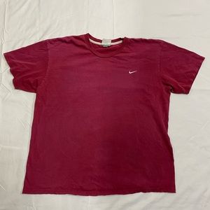 Mens Maroon Vintage Nike T Shirt with Embroidered Swoosh